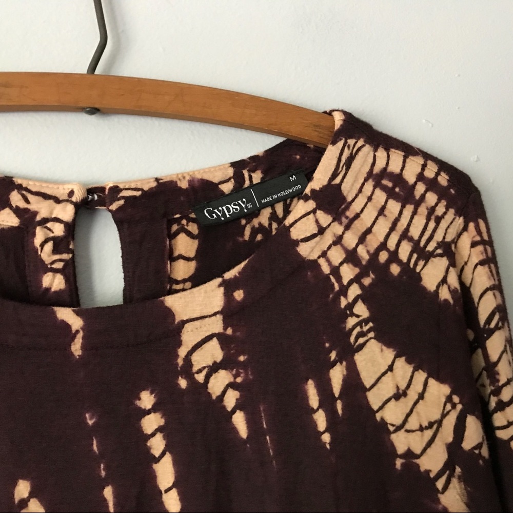 Gypsy05 Revolve Brown Tie Dye Bamboo Stretch Dress - Picture 2 of 5
